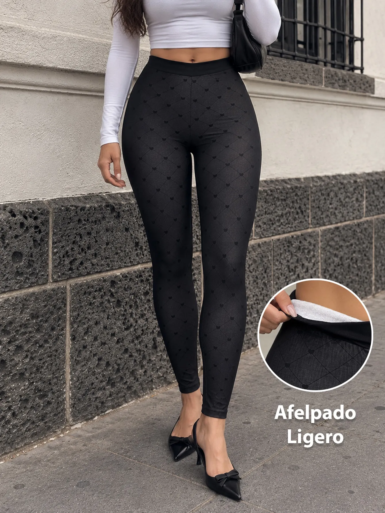 3309 Leggings forro afelpado con esampado 15533